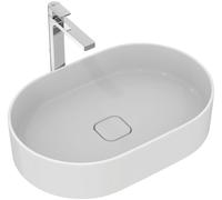 Ideal Standard Strada II Lavabo de sobre encimera oval T2981, sin agujero para grifo, sin rebosadero, incl. kit de fijación, 600x400 mm, Color: Blanco - T298101