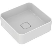 Ideal Standard Strada II lavabo sobre encimera 400mm, sin agujero para grifo, sin rebosadero, T2962MA, Color: Blanco con Ideal Plus