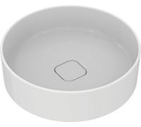 Ideal Standard Strada II lavabo sobre encimera 450mm, redondo, sin agujero para grifo, sin rebosadero, T2959MA, Color: Blanco con Ideal Plus