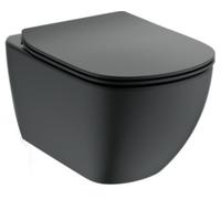 Ideal Standard Tesi taza de inodoro con asiento de cierre suave suspendido sin reborde negro T3546V3