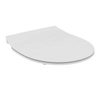 Ideal Standard Tirso Asiento de inodoro universal con mecanismo de cierre suave, Asiento de inodoro extraíble de forma ovalada para una fácil limpieza, Antibacteriano - Blanco (365x425x50 mm)