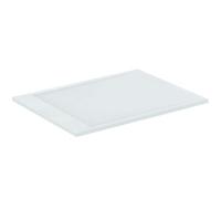 Ideal Standard - Ultra Flat S i.life, Plato de ducha rectangular 120 x 80 cm, de resina, desagüe lateral corto, acabado mate efecto piedra, blanco