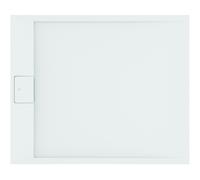 Ideal Standard - Ultra Flat S i.life, Plato de ducha rectangular 120 x 100 cm, de resina, desagüe lateral corto, acabado mate efecto piedra, blanco