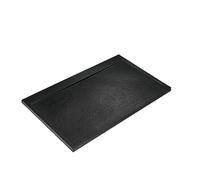 Ideal Standard - Ultra Flat S i.life, Plato de ducha rectangular 140 x 70 cm, de resina, desagüe lateral largo, acabado mate efecto piedra, color negro