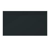 Ideal Standard - Ultra Flat S i.life, Plato de ducha rectangular 180 x 100 cm, de resina, desagüe lateral largo, acabado mate efecto piedra, color negro