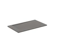 Ideal Standard - Ultra Flat S i.life, Plato de ducha rectangular de 120 x 70 cm, desagüe lateral corto, acabado mate efecto piedra, gris cemento