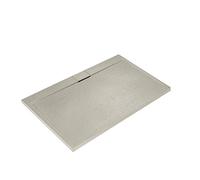 Ideal Standard - Ultra Flat S i.life, Plato de ducha rectangular de 160 x 80 cm, desagüe lateral largo, acabado mate efecto piedra, arena