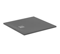 Ideal Standard - Ultra Flat S+, Plato de ducha cuadrado ultrafino de resina efecto piedra, 100 x 100 cm, Ideal Solid, gris cemento