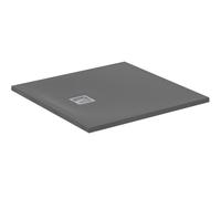 Ideal Standard -Ultra Flat S+, Plato de ducha cuadrado ultrafino de resina efecto piedra, 90 x 90 cm, Ideal Solid, gris cemento