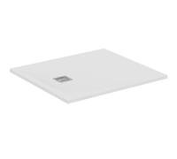 Ideal Standard - Ultra Flat S+, Plato de ducha rectangular ultrafino de resina efecto piedra, 100 x 90 cm, Ideal Solid, desagüe lado corto, blanco