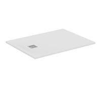 Ideal Standard - Ultra Flat S+, Plato de ducha rectangular ultrafino de resina efecto piedra, 120 x 90 cm, Ideal Solid, desagüe lado corto, blanco