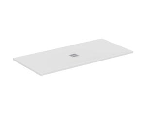 Ideal Standard - Ultra Flat S+, Plato de ducha rectangular ultrafino de resina efecto piedra, 170 x 80 cm, Ideal Solid, desagüe central, blanco