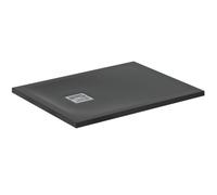 Ideal Standard - Ultra Flat S+, Plato de ducha rectangular ultrafino de resina efecto piedra, 90 x 70 cm, Ideal Solid, desagüe lado corto, negro