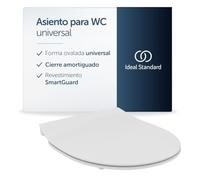 Ideal Standard Universal asiento de inodoro, Slim - Blanco (Smartguard+) | Con mecanismo de cierre suave (Softclose), asiento ovalado extraíble para una limpieza sencilla, antibacteriano, E3746HY