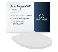 Ideal Standard Universal asiento de inodoro, Wrapover - Blanco(Smartguard+) | Con mecanismo de cierre suave (Softclose), asiento ovalado extraíble para una limpieza sencilla, antibacteriano, E3747HY
