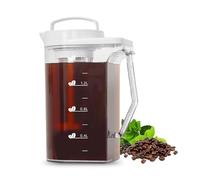 Ideal Swan Cafetera fría de 1.6 L, jarra de café helado con filtro de malla fina, versátil botella de té frío para café, jugo, cafetera helada a prueba de fugas, gran capacidad