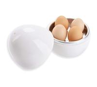 Ideal Swan Cocedor de Huevos Microondas con depósito de agua, Microondas Hervidor de huevos vapor con Hervir en agua, para hasta 4 Huevos, Blanco