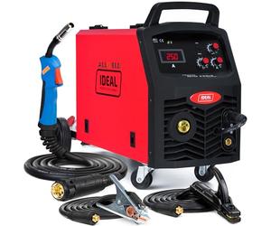Ideal Tecno MIG 250/2 - 230V/400V Soldador inverter con gas multifuncional y robusto de 250 A con chasis - Flux, MMA y soldadura con estaño - Bobina de alambre 15 kg