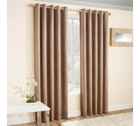 Ideal Textiles Vogue - Funda para cojín (45,7 cm, con Ojales Cortinas, Anillo Superior, con Forro térmico, Block out, Latte, Natural, poliéster, Beige, 90" x 90"