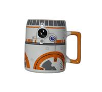 IDEALCASA Taza desayuno Star Wars Ceramica relieve - BB8-10 cm altura - 350 ml Mugs con Relieve personaje de BB8