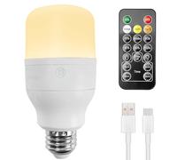 Idealife Bombilla LED E27, Bombillas, Luz Recargable Regulable Bombilla LED con Control Remoto, 3 Temperaturas de Color, Blanco Cálido para Dormitorio en Casa