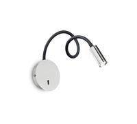 Ideallux Aplique de pared LED Focus 2 de Ideal Lux, color cromado, 55 cm, brazo flexible True