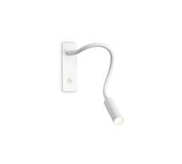 Ideallux Aplique de pared LED Ideal Lux IO, blanco, brazo flexible, interruptor