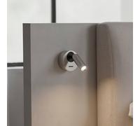 Ideallux Foco de pared LED Ideal Lux Bean, Ø 7 cm, metal niquelado True