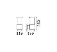 Ideallux Ideal Lux aplique de exterior Tronco antracita, aluminio, altura 25 cm
