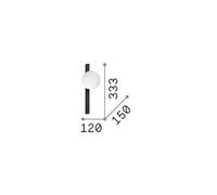 Ideallux Ideal Lux aplique de pared Binomio, blanco, 1 luz, metal, cristal