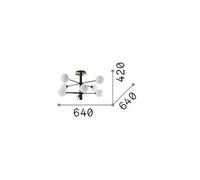 Ideallux Ideal Lux Cosmopolitan lámpara de techo de metal negro de vidrio 8flg. True