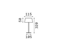 Ideallux Ideal Lux Lámpara de mesa LED recargable para exterior Pure, metal blanco True