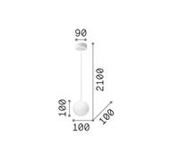 Ideallux Ideal Lux Mapa lámpara colgante, Ø 10 cm, cristal opal, globo True