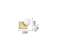 Ideallux Ideal Lux Penta aplique de pared, color dorado, cristal opalino, aluminio