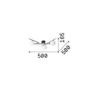 Ideallux Ideal Lux plafón Atlas negro, 3 luces metal cristal True