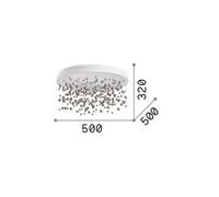 Ideallux Ideal Lux Plafón LED Armony cristal metálico blanco, Ø 50 cm
