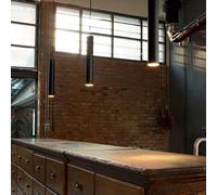 Ideallux Lámpara colgante LED Ideal Lux Look, Ø 6 cm, negro, metal