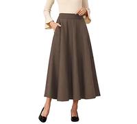 Idealsanxun, Faldas largas de lana a cuadros para mujer, cintura elástica, acampanada, plisadas, XXL