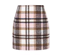 IDEALSANXUN - Minifalda de lana tipo lápiz de cintura alta para mujer | Cremallera lateral, longitud por encima de la rodilla, cintura alta con forro suave, ropa de moda de otoño e invierno
