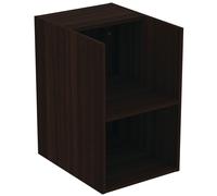 IdealStandard i.life B juego de muebles, 2 cajones, 2 compartimentos abiertos, tirador cromado, incl. placa de lavabo, 1403x507x646mm, T5761NW, Color: CafÃ© Roble