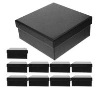 IDEANATEGRATE 10 Cajas Cuadradas de Papel Negro para Obsequio, Portátiles y Cómodas de Llevar, Ideales para Propuestas de Madrinas o San Valentín