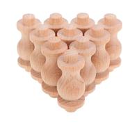 IDEANATEGRATE 10 Piezas Mini Columnas de Apoyo de Madera Maciza para Barandillas Decorativas Interiores, Balaustres Romanos de 4x1,8 Cm para Barandillas Pequeñas, Accesorio para Fotos