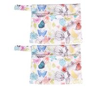 IDEANATEGRATE 2 Bolsas para Toallas Sanitarias Estampadas 14x18 Cm, Bolsa Portátil para Almacenamiento Higiénico Femenino, Organizador Compacto para Viaje y Uso Diario