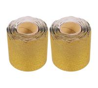 IDEANATEGRATE 2 Rollos de Papel Decorativo para Bordes de Pizarra Escolar, Calcomanías Amarillas Resistentes al Agua para Decoración Estética en Aulas y Tablones