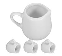 IDEANATEGRATE 4 Jarras de Cerámica para Salsa y Leche con Asa Mini Tazas de 50 Ml para Hogar Cafetería y Restaurante Tarros Pequeños Multiusos de Porcelana Lisos