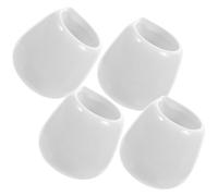 IDEANATEGRATE 4 Recipientes de Cerámica de Color Blanco para Salsa y Leche, Mini Tazas Salseras sin Asa, Aptas para Restaurante y Catering, Dispensadores de Aderezos para Cocina y Comedor