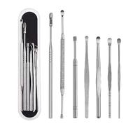 IDEANATEGRATE 7piezas Kit de Limpiador de Cerumen para Oídos de Acero Inoxidable Herramienta Práctica de Doble Punta para Extracción Segura y Efectiva de Cera Uso Profesional y Doméstico