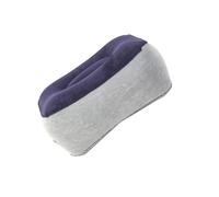 IDEANATEGRATE Almohada Inflable para Pies con Fieltro Suave Soporte para Viaje Avión y Tren Reposapiés Portátil para Mejorar Circulación y Aliviar Fatiga Gris Azul Sin Herramienta de Inflado