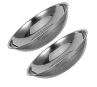 IDEANATEGRATE Bandejas para Balanza Electrónica 2 Piezas, Acero Inoxidable 25 Cm, Recipientes para Pesar Alimentos de Precisión, Cuencos de Metal para Cocina y Laboratorio, Utensilios