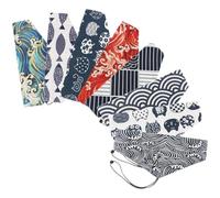 IDEANATEGRATE Bolsa de Almacenamiento para Cubiertos de Tela Japonesa, 8 Piezas para Viaje y Exterior, Estuche Portátil para Palillos, Tenedores y Cucharas, Organizador Compacto para Utensilios